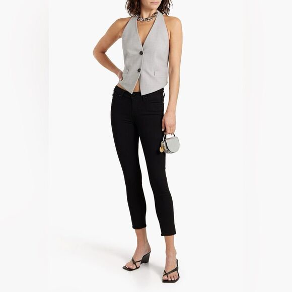 PAIGE Verdugo cropped mid-rise skinny jeans black size 25 - Picture 1 of 6